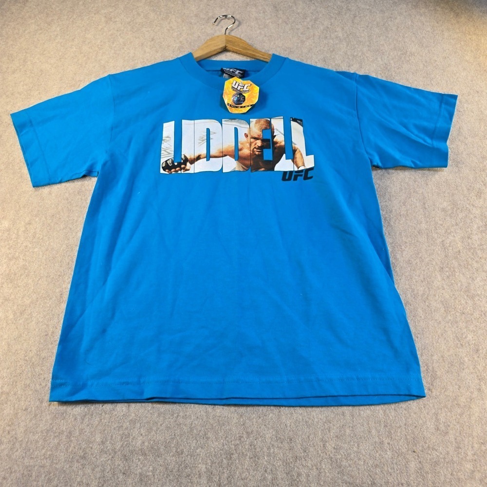 UFC Chuck Liddell T-Shirt youth Large Teal Blue Graphic‎ MMA Fighting 2008 NWT